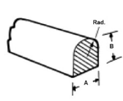 EMC 8865-0105-89 - Laird: EMC 8865-0105-89 Elastomer-D-Streifen-Elastomer A = 1,6 mm; B = 1,7 mm; RAD = 0,8 mm; Laird 8865-0105-89